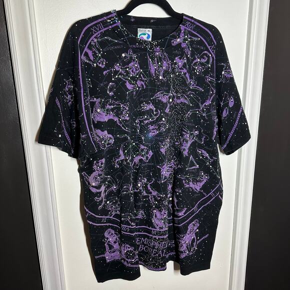 Liquid Blue Vintage 1993 Constellations Print Zodiac Graphic Tee Size XL Space - Picture 2 of 14